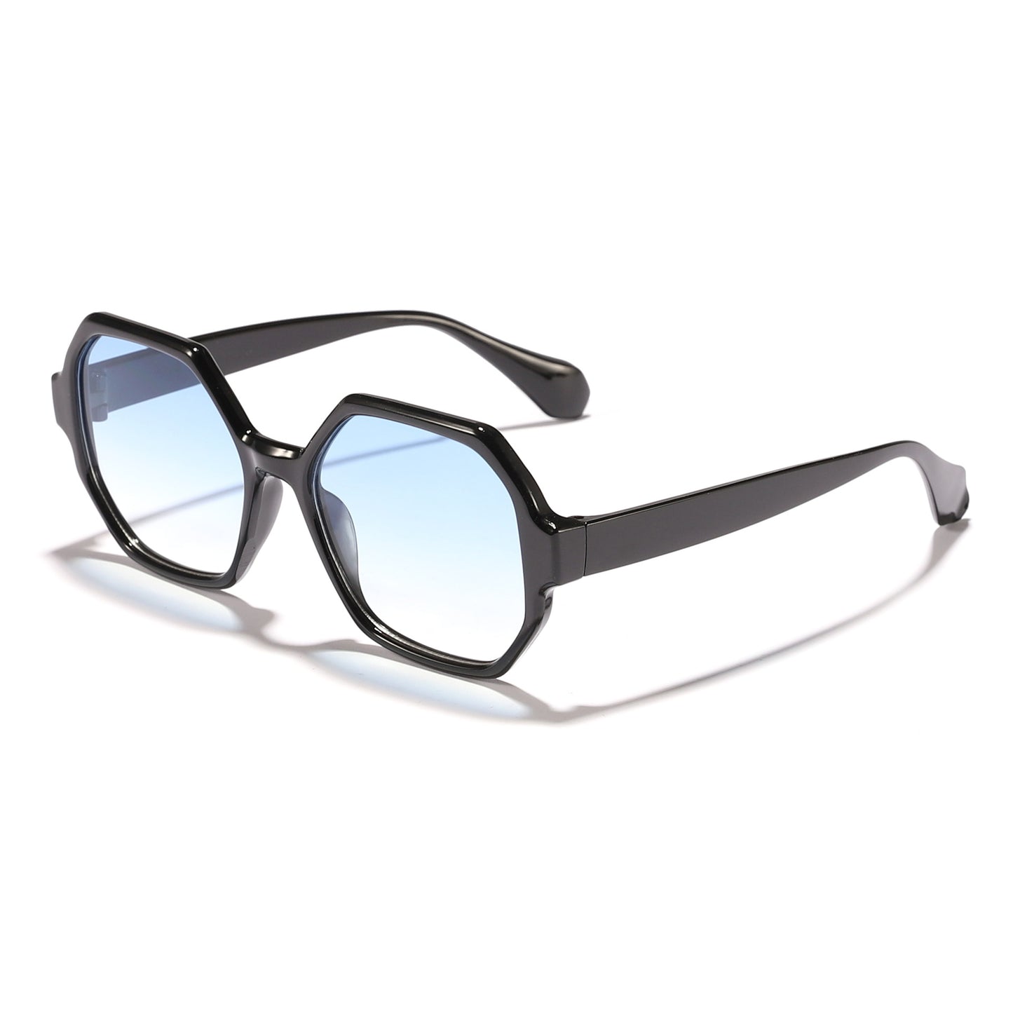 Damen modische Sonnenbrille mit hexagonalem Rahmen und UV-Schutz Karnz