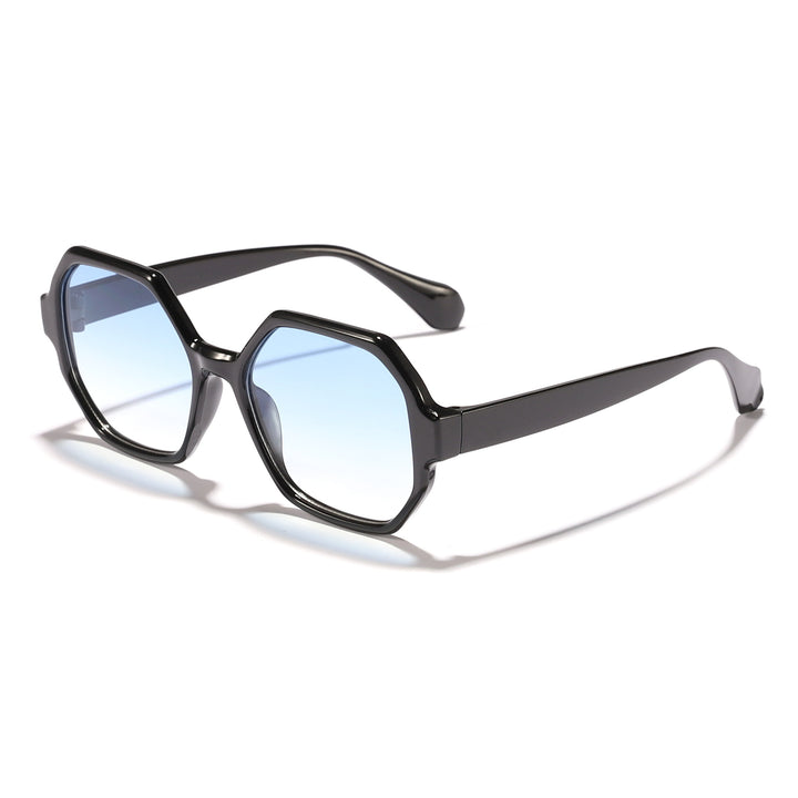 Damen modische Sonnenbrille mit hexagonalem Rahmen und UV-Schutz Karnz