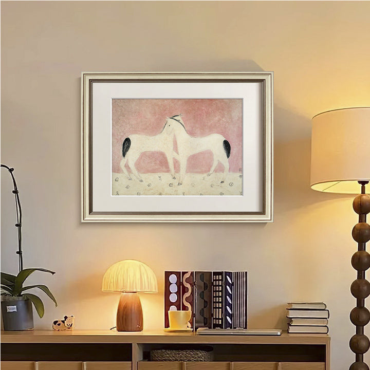 Weiches Einhorn gerahmter Kunstdruck