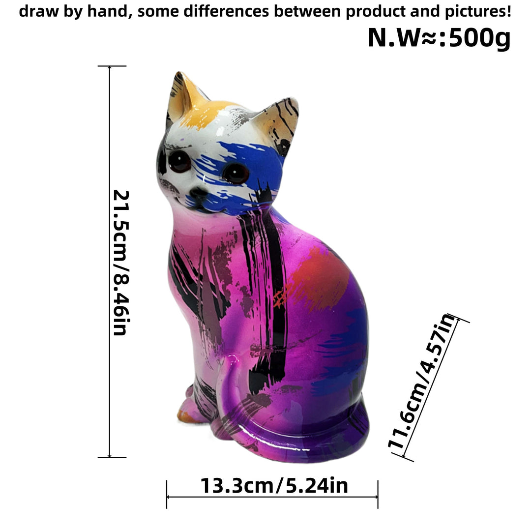 Künstlerische Katzenfigur in lebhaftem Design Karnz