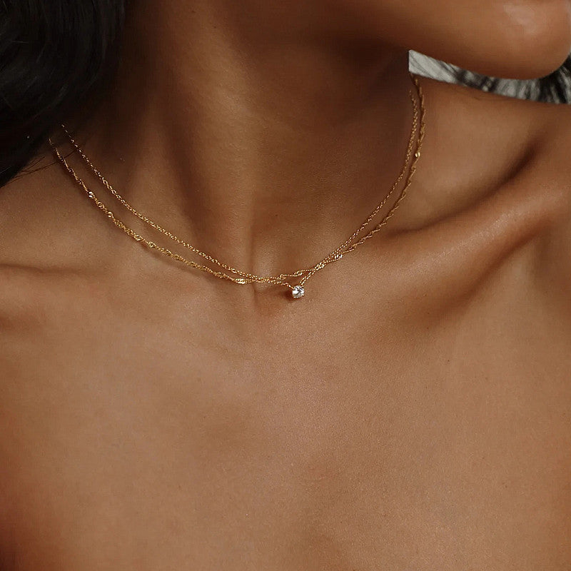 Gestapeltes Gold-Halsband Karnz