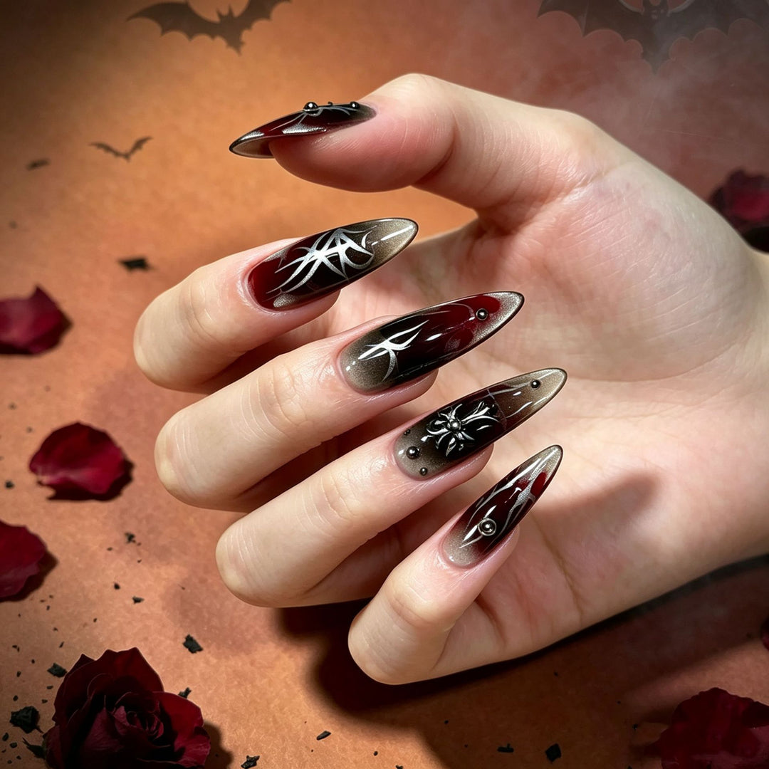 Künstlerische Gothik Press-On Nagelspitzen Karnz