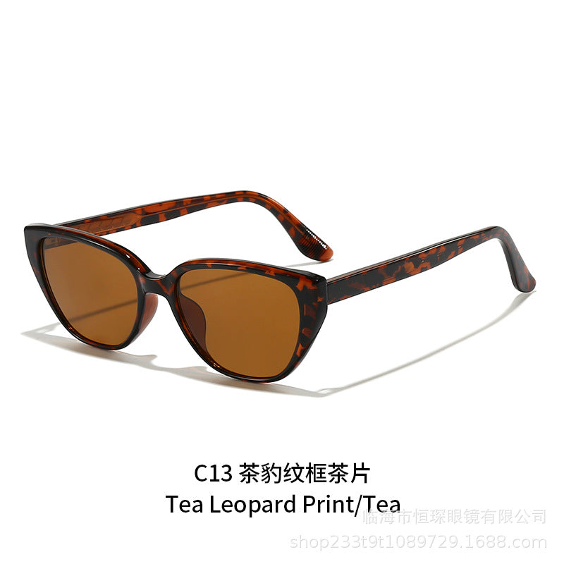 Damen Cat-Eye Sonnenbrille mit trendigem Leopardenmuster und robustem Rahmen Karnz
