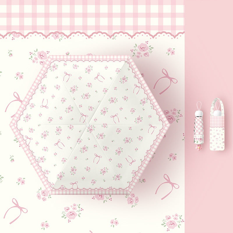 Damen Faltregenschirm mit verspieltem Blumendesign Karnz
