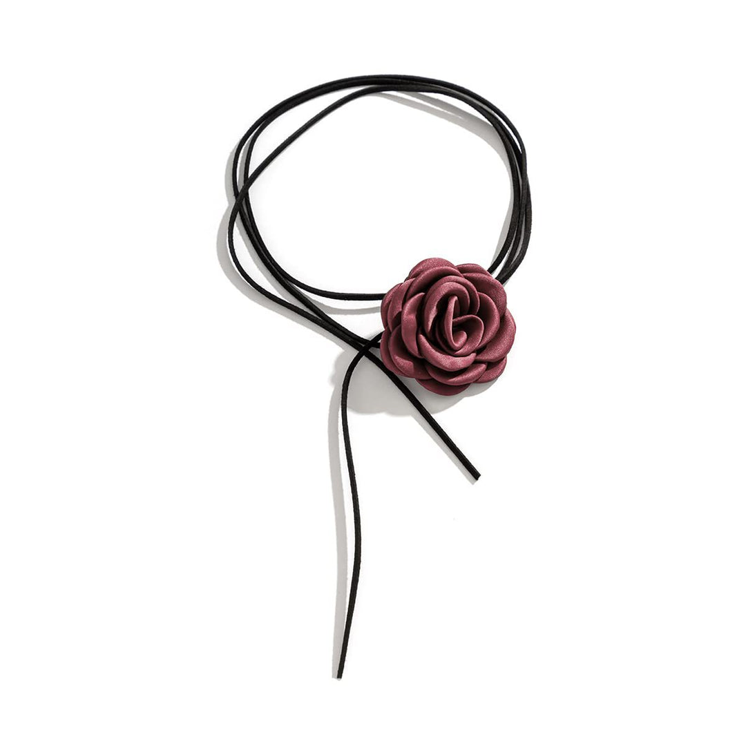 Floral Satin Cord Choker Karnz
