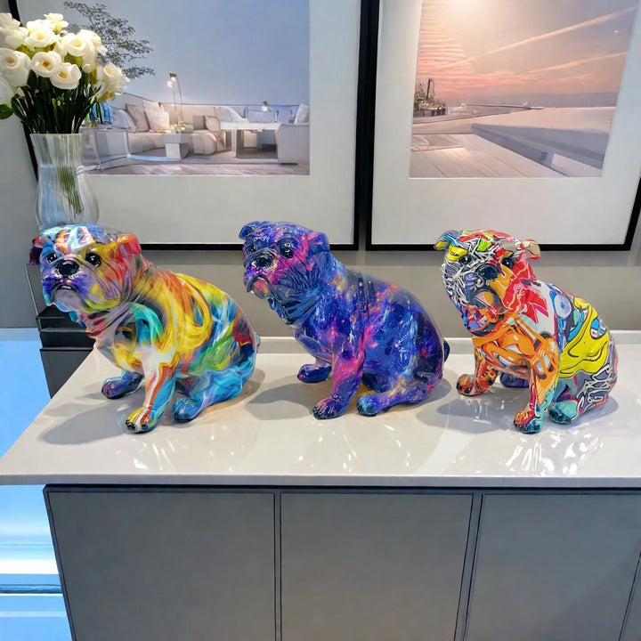 Kunstvolle Bulldoggen Figur Karnz