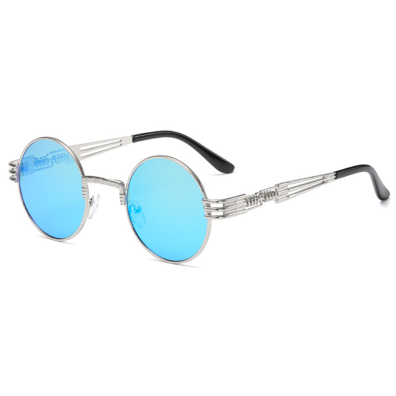 Damen Retro-Inspirierte runde Sonnenbrille mit einzigartigem Metallrahmen Karnz