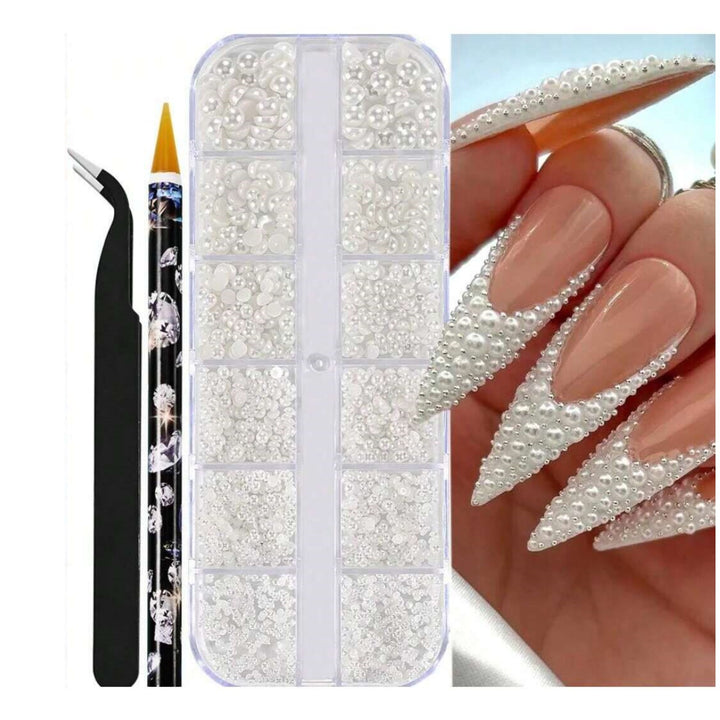 Dekoratives 3D Nagelkunst Perlen Dekorationsset