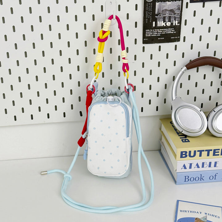 Trendige Polka Dot Mini Umhängetasche