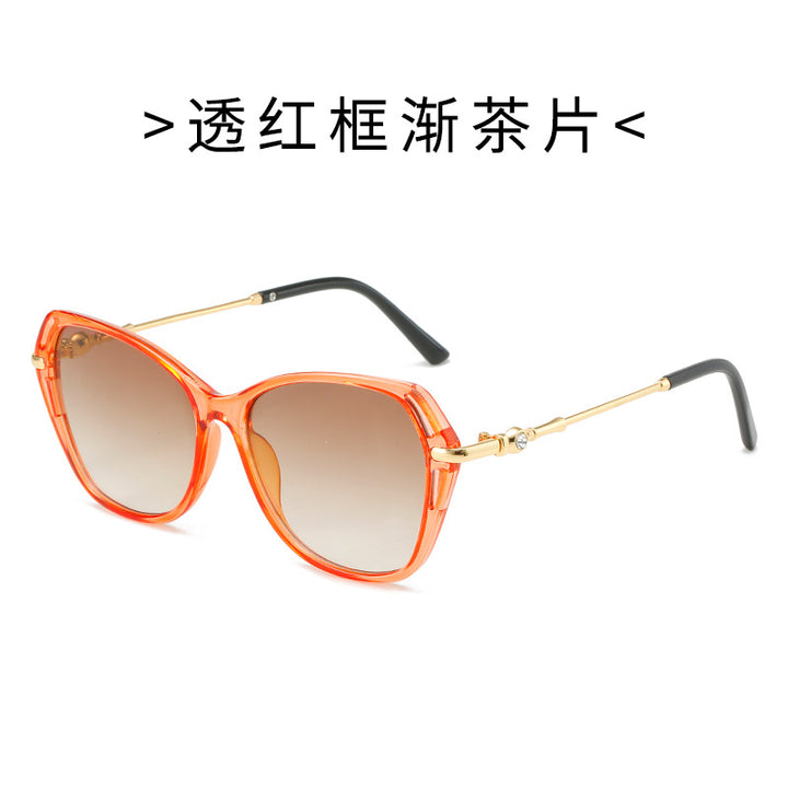 Damen modische Cat-Eye Sonnenbrille mit elegantem Metallrahmen Karnz