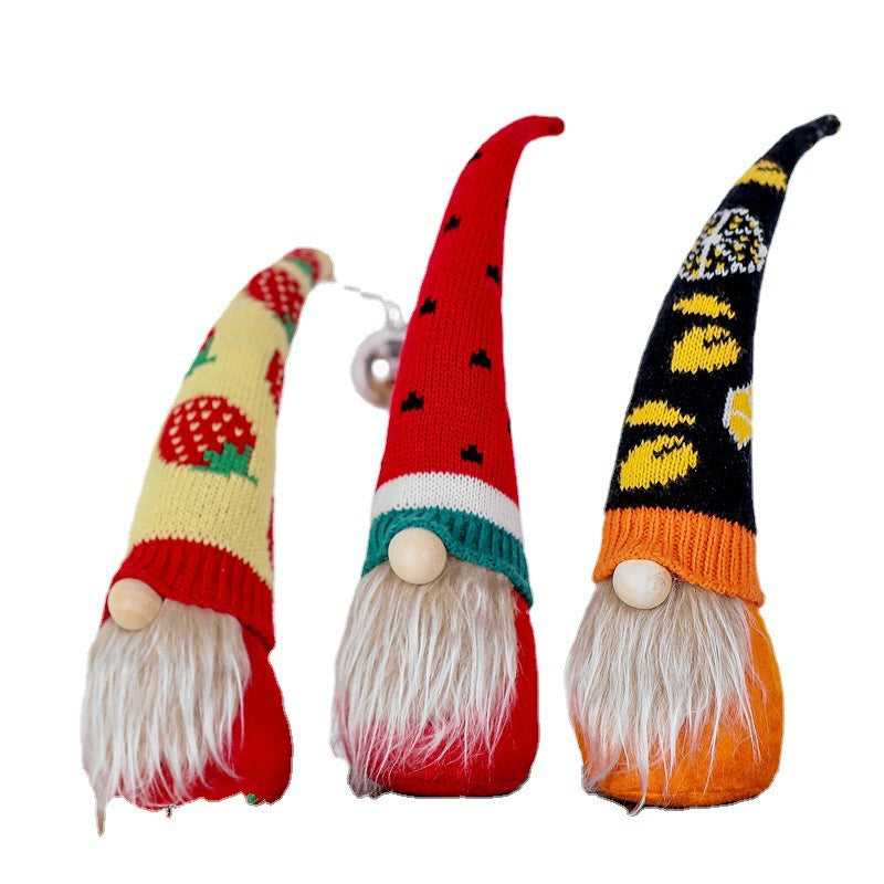 Dekorative Plüsch-Erdbeer-Gnom-Figurine Karnz