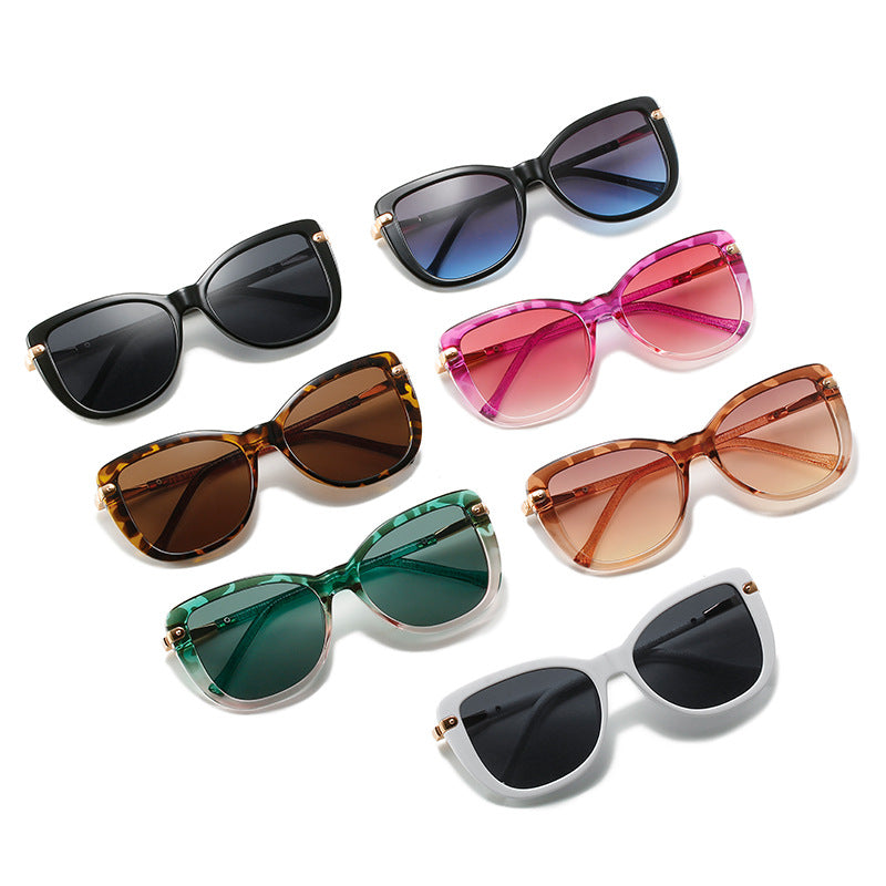 Damen Modische Katzenaugen-Sonnenbrille mit luxuriösem Rahmen Karnz