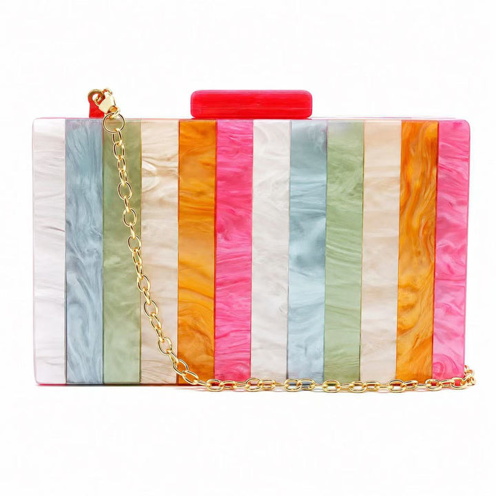 Geometrische Mehrfarben-Acryl-Clutch