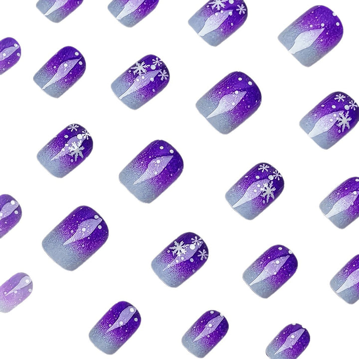 Glitzernde Kunstnägel mit Schneeflocken-Design Karnz