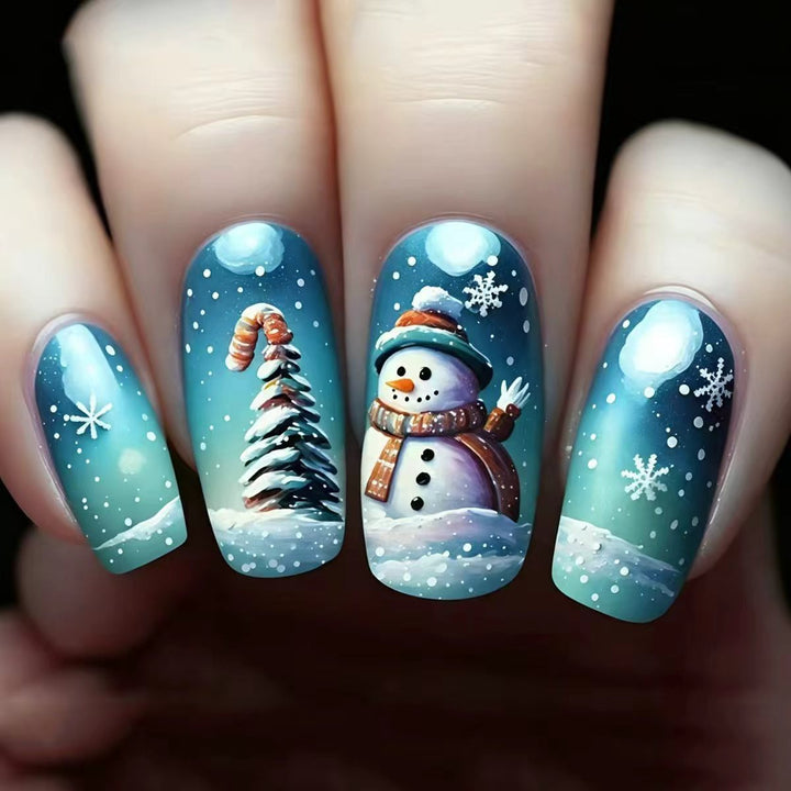 Kreative Winterkunstnägel mit Festlichem Schneemann-Design Karnz