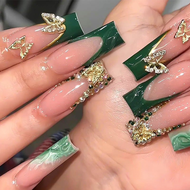 Premium Dekorative Aufklebenägel-Set mit Künstlerischen Floralen und Edelstein Akzenten Karnz