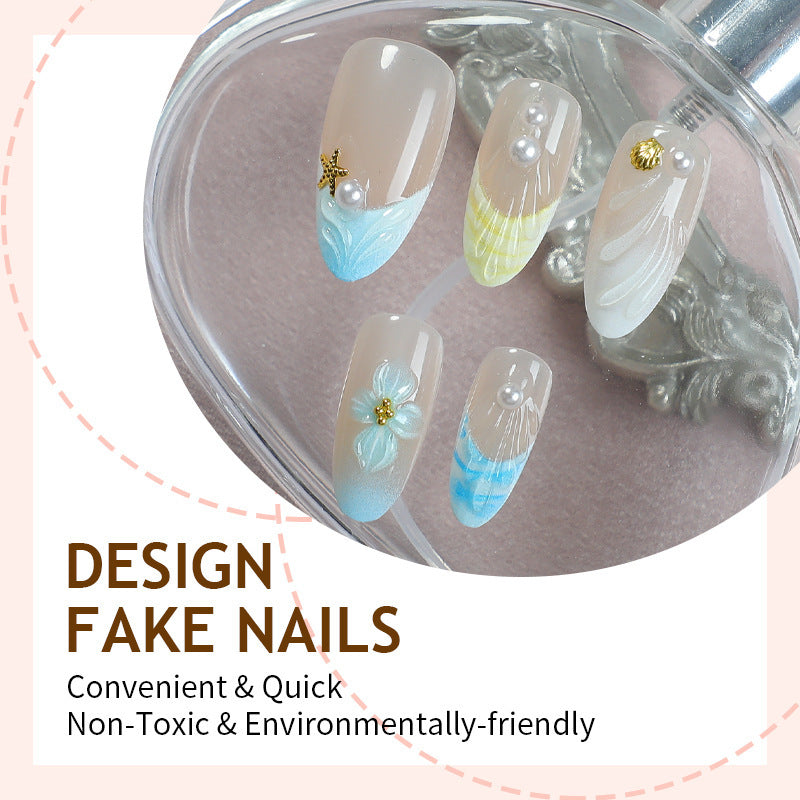 Kunstnagelset mit exquisiten floralem Design und Glitzerakzenten Karnz