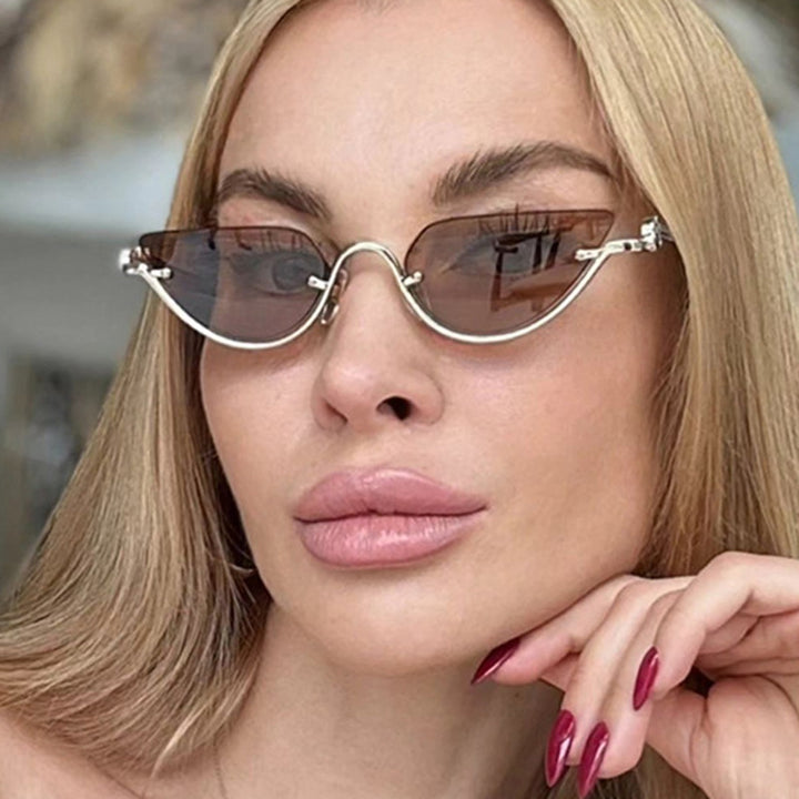 Damen Cat-Eye Sonnenbrille mit goldfarbenem Metallrahmen und UV-Schutz Karnz