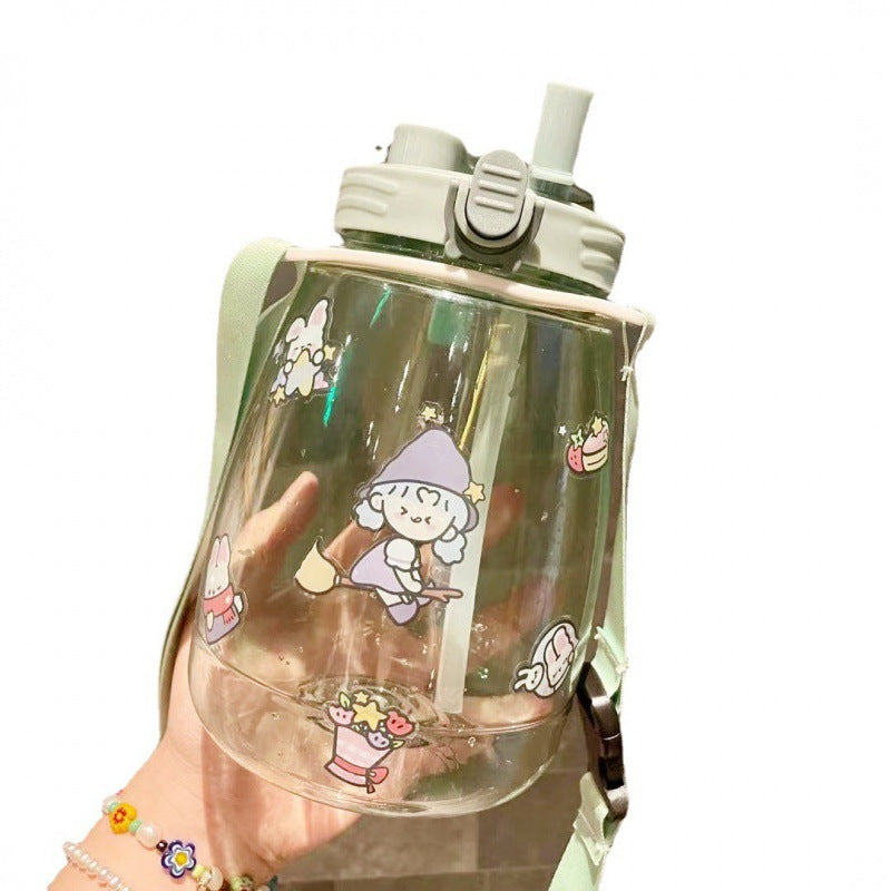 Damen große Wasserflasche mit integrierter Skala und Freisprecheinrichtung Karnz