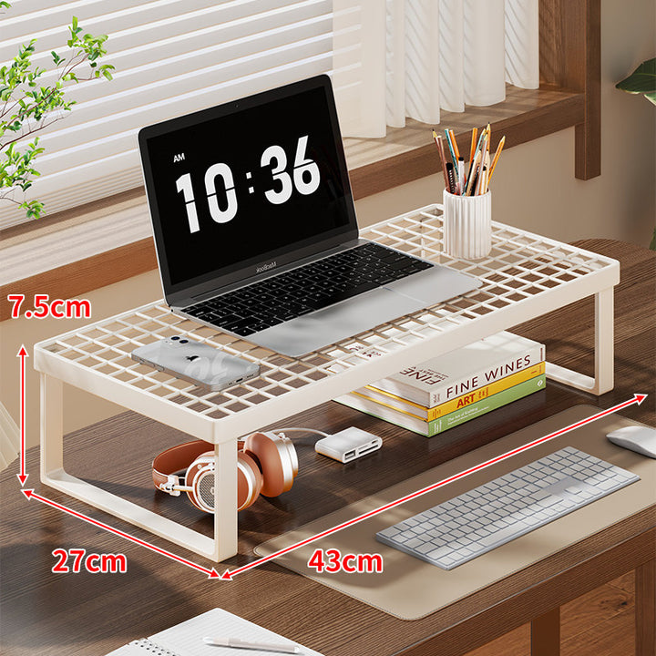 Grid-Top Desktop Laptop und Monitor Riser Regal mit erhöhtem offenem Unterlagerung