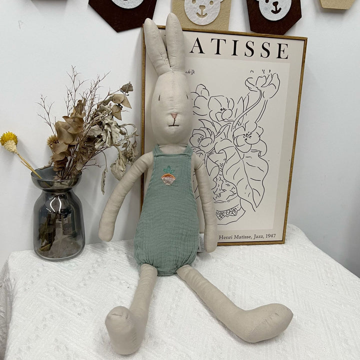 Weiche Leinenhase Puppe Paar mit abnehmbaren vintage-inspirierten Outfits