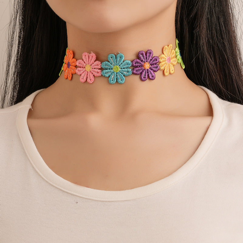 Blumen Choker Halskette Karnz