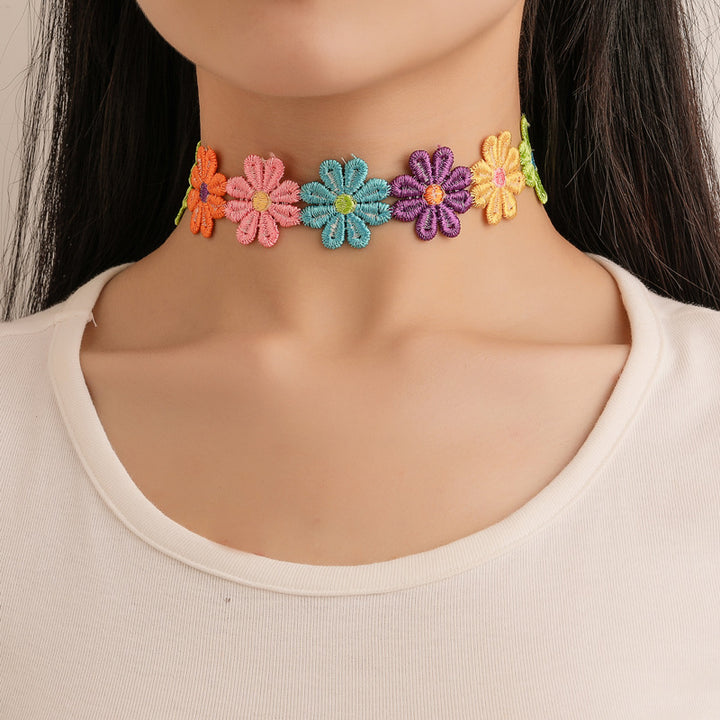 Blumen Choker Halskette Karnz
