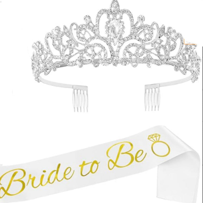 Damen Elegante Tiara mit Personalisiertem Sash Karnz