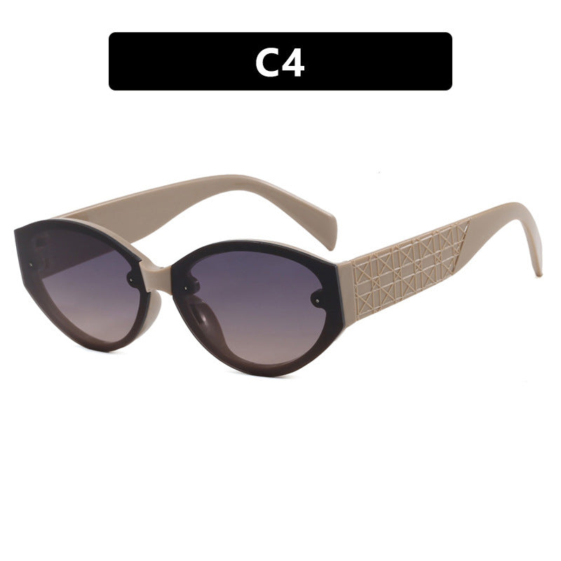Damen extravagante Cat-Eye Sonnenbrille mit strukturiertem Rahmen Karnz