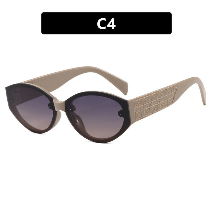 Damen extravagante Cat-Eye Sonnenbrille mit strukturiertem Rahmen Karnz