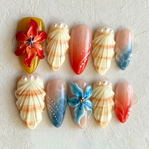 Künstlerisch Thematisiertes Press-On Nagelset
