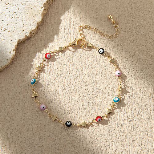 Bunte Perlencharms Fußkette Karnz