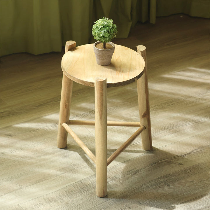 Massiver Holz-Hocker Karnz