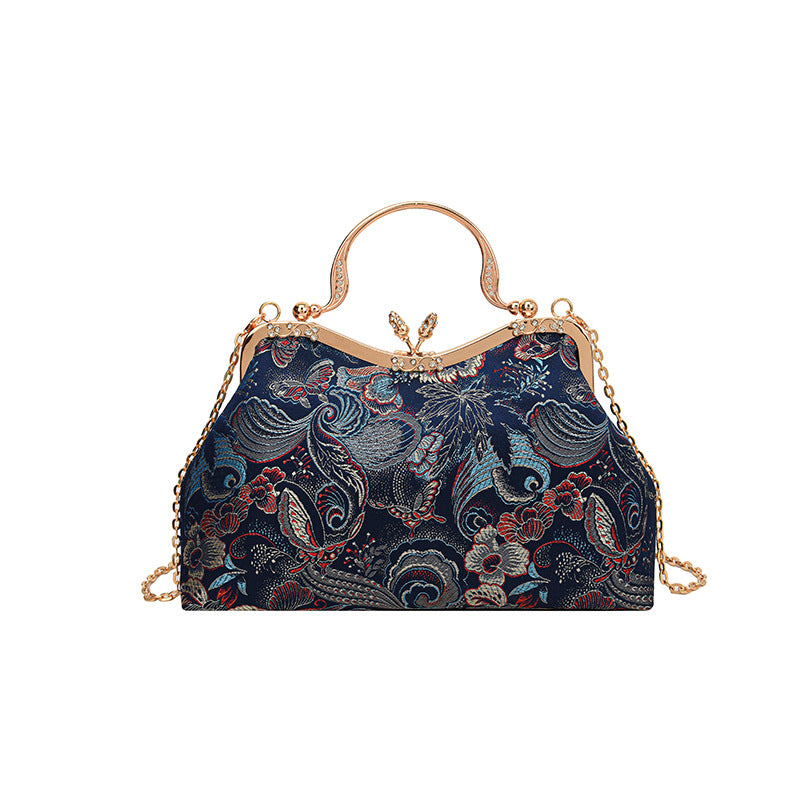 Elegante Vintage Blumen Clutch Tasche