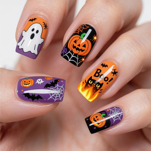 Halloween-Themen Dekorative Press-On Nagelkunst Karnz