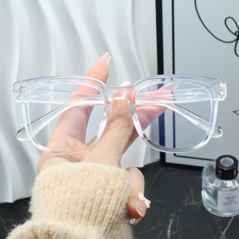 Damen modische rechteckige Brille mit blauen Gläsern Karnz