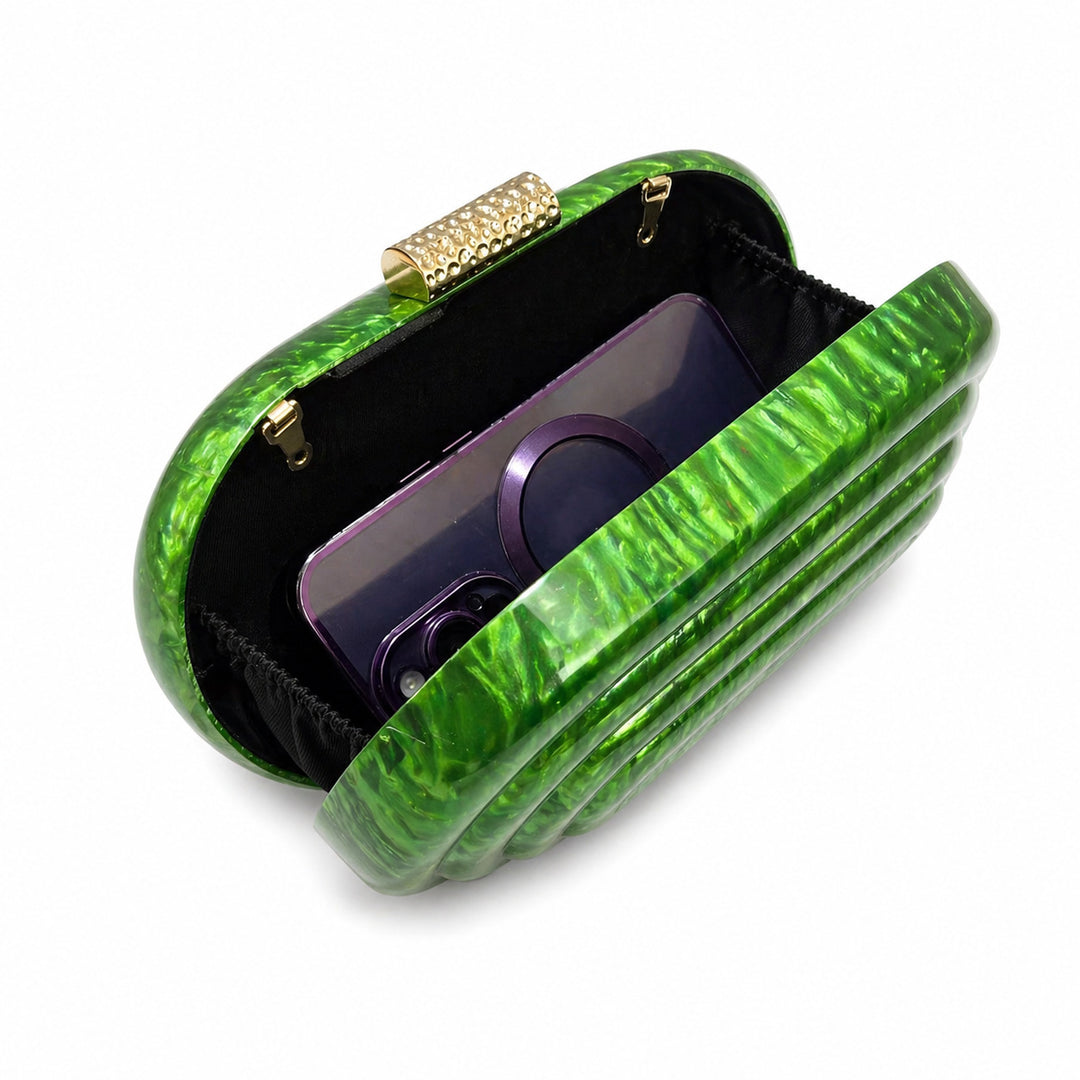 Vintage Oval Acryl Abend Clutch