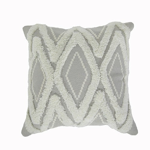 Dekorativer quadratischer Kissenbezug mit tufted Chenille‑Diamantrelief Karnz
