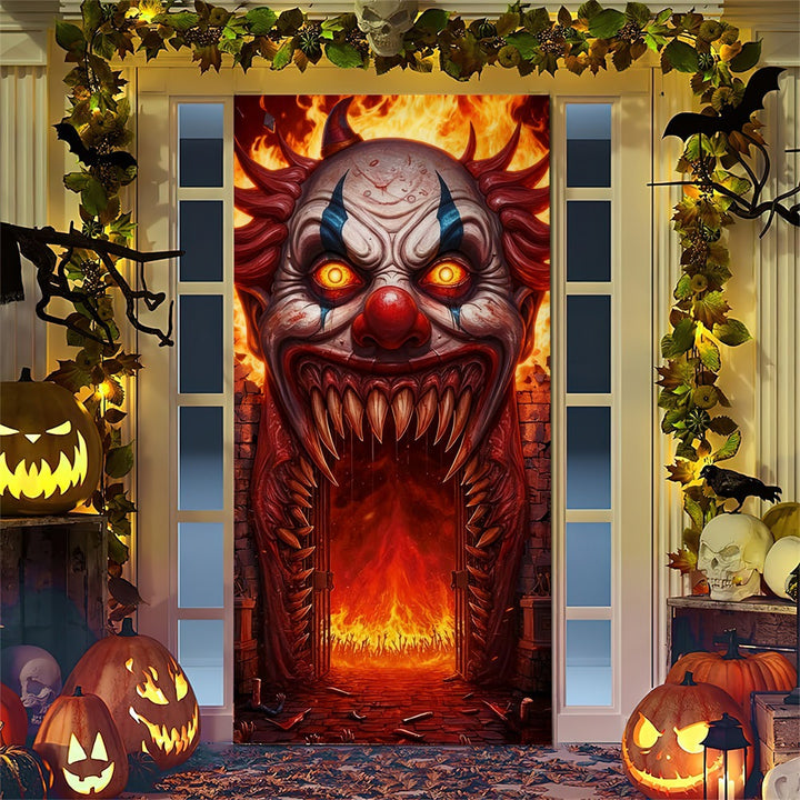 Halloween-Türposter mit großformatiger Grim-Reaper-Illustration und wiederverwendbarem PVC-Planenstoff