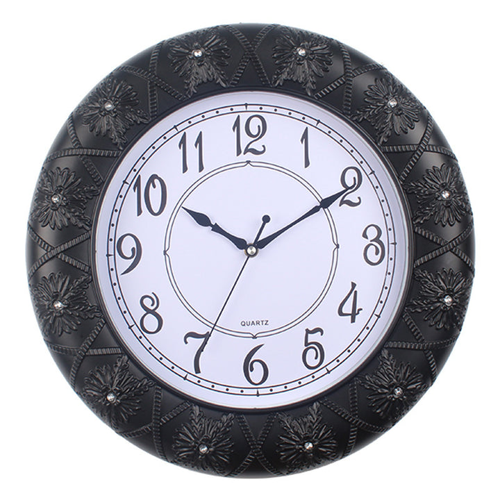 Elegante Wanduhr mit Filigranem Blumendesign Karnz
