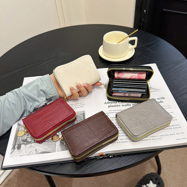Kompakte Krokodilstruktur-Reißverschluss-Wallet