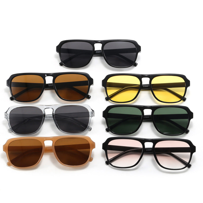 Damen moderne rechteckige Sonnenbrille mit polarisierenden Gläsern Karnz