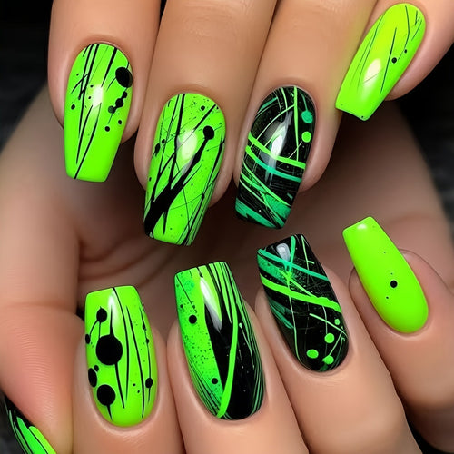 Vibrantes abstraktes Nagelkunst-Set