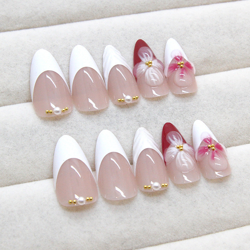 Florale Fantasie Press-On Nagelkunst Karnz