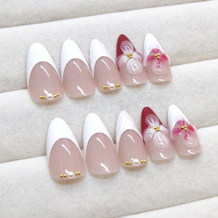 Florale Fantasie Press-On Nagelkunst Karnz