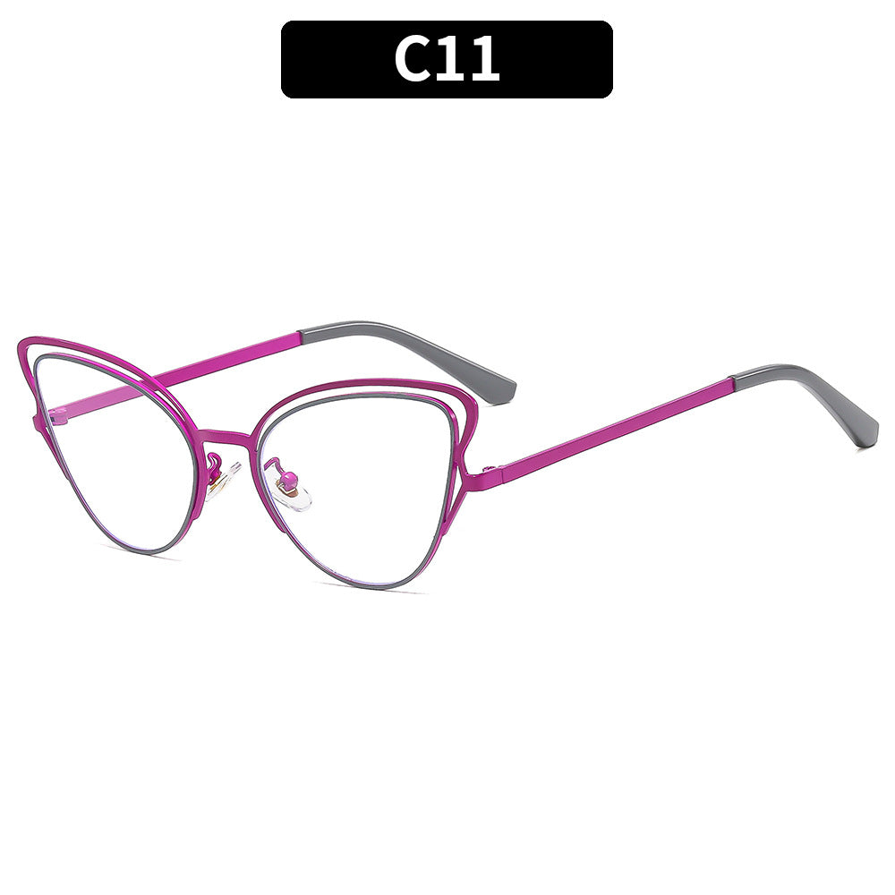 Damen Cat-Eye Sonnenbrille mit luxuriösem Metallrahmen und hochwertigen Verlaufsgläsern Karnz