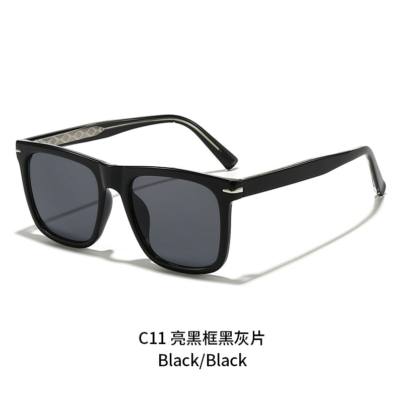 Damen moderne rechteckige Sonnenbrille mit robustem Gestell Karnz