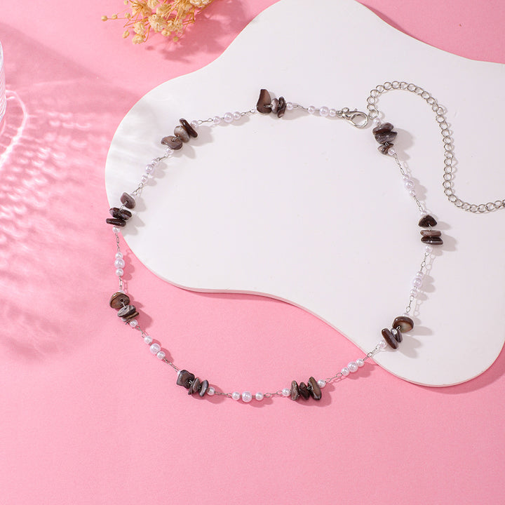 Elegante florale Perlenkette Karnz