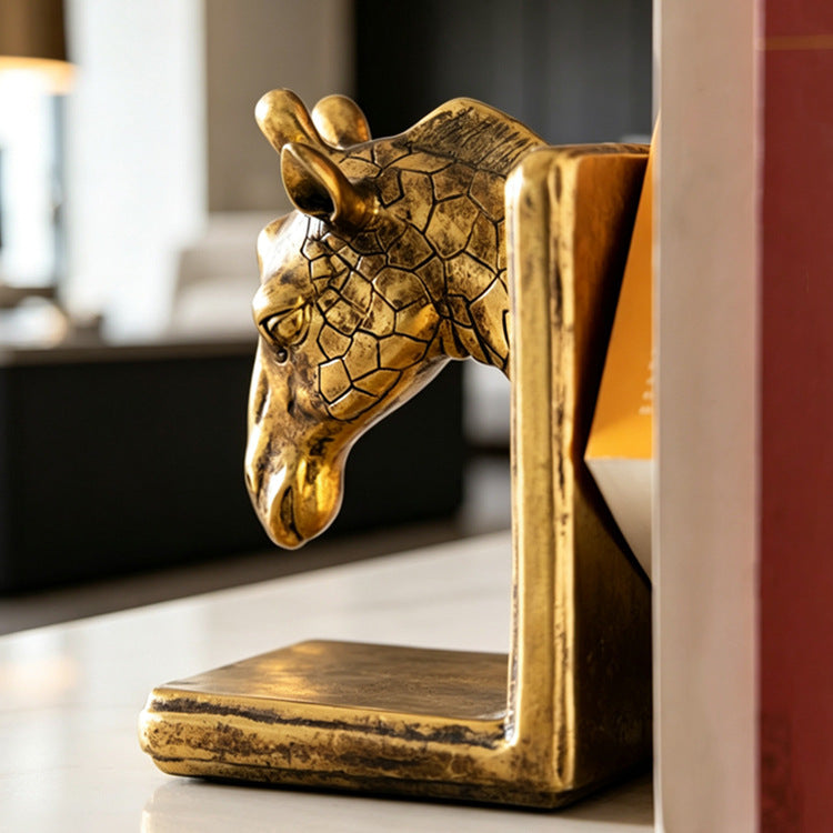 Künstlerischer Giraffenkopf Buchstütze