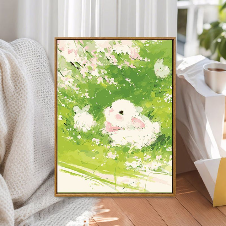 Verspielt Hase Illustration Leinwand Kunst Karnz
